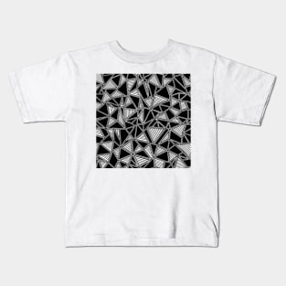 Abstract Outline Lines Black Kids T-Shirt